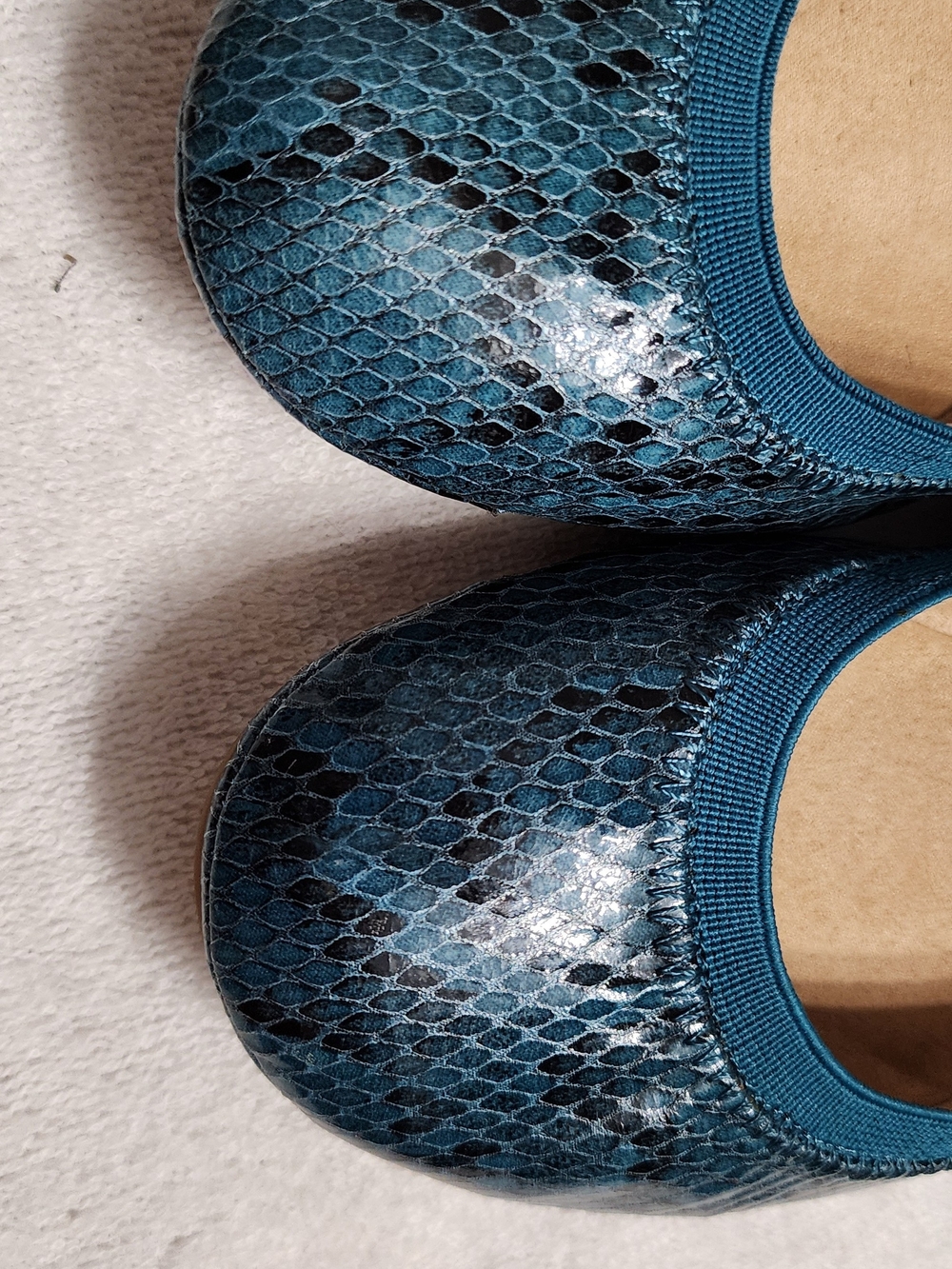 BANDOLINO Teal Snake-Print Ballet Flats (26-038) - Picture 2 of 9